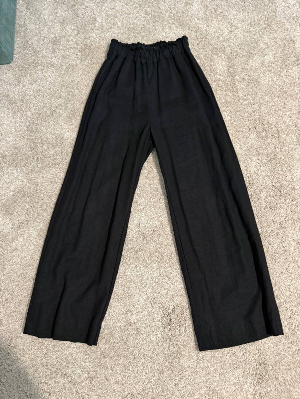 Abercrombie & Fitch Black Elastic Waist Wide Pants